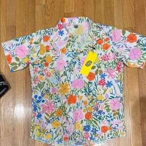 Floral Button Down Shirt - Multicolor